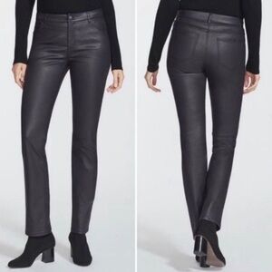 Lafayette 148 New York Thompson Waxed Slim Leg Jeans Pants black Size 0